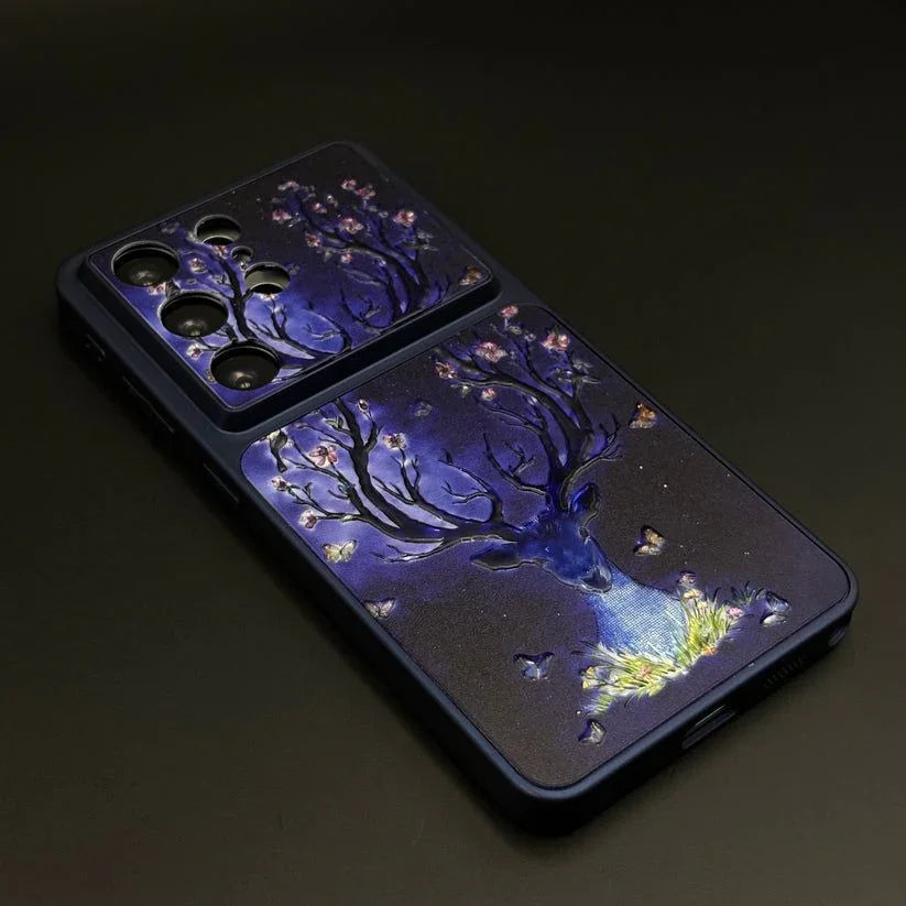 Luxury Deer Embroidery Mobile Case Cover for Samsung S series