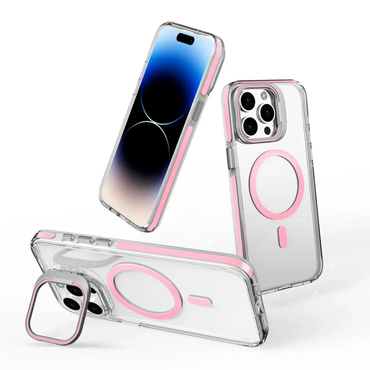 iPhone Hollow Flipping Bracket Case Cover With Camera Protection Lens
