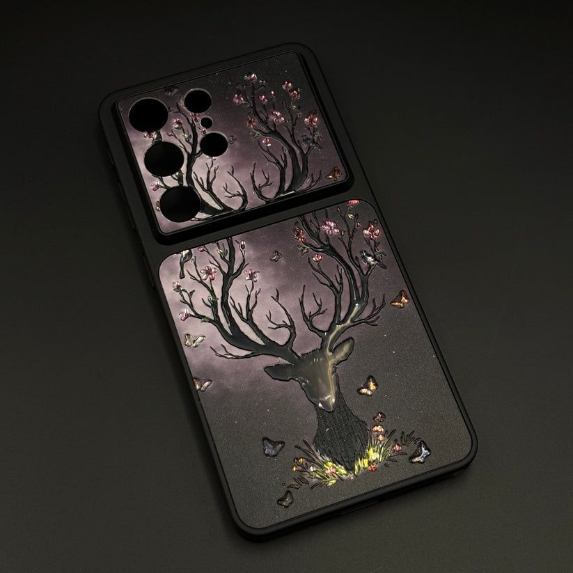 Luxury Deer Embroidery Mobile Case Cover for iPhone Series