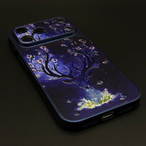 Luxury Deer Embroidery Mobile Case Cover for iPhone Series