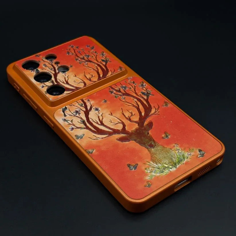 Luxury Deer Embroidery Mobile Case Cover for Samsung S series