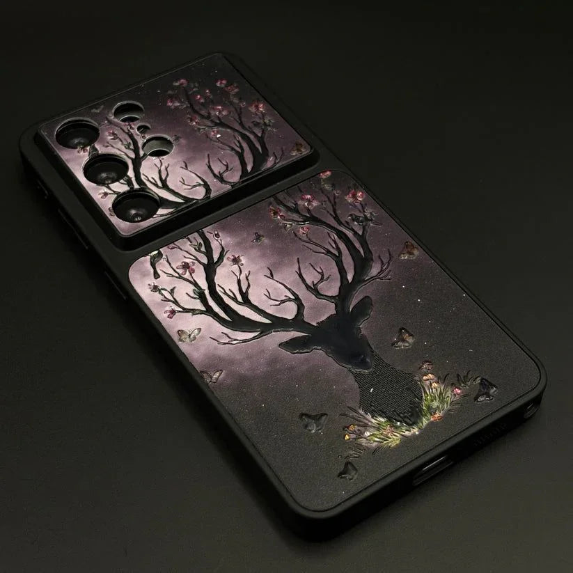 Luxury Deer Embroidery Mobile Case Cover for Samsung S series
